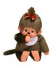 Monchhichi Meisje met slab roze (80cm)