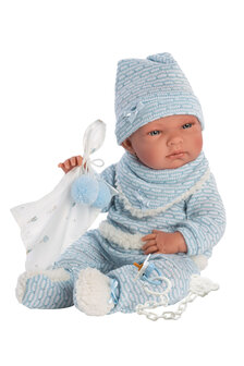 Llorens Blanke Pop Gekleed Nico Blauw 40Cm
