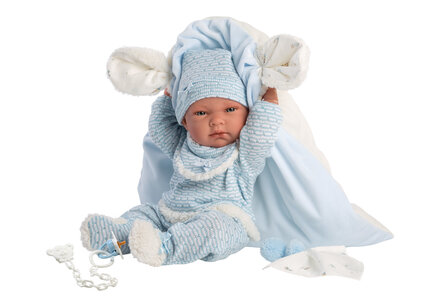 Llorens Blanke Pop Gekleed Nico Blauw 40Cm