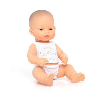 MINILAND BABYPOP AZIATISCHE JONGEN MET ONDERGOED 32CM