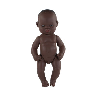 MINILAND BABYPOP BLOOT AFRIKAANSE JONGEN 32CM