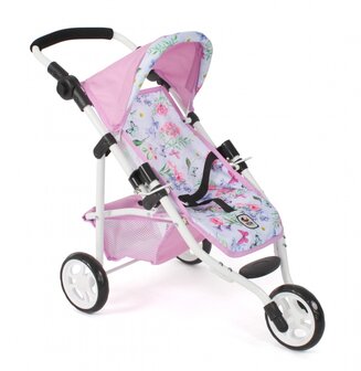 Bayer Chic Poppenbuggy jogging Lola (bloemen wit/roze)