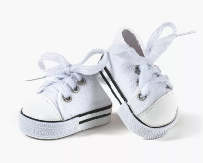 Komvers witte veterschoenen voor Minikane Gordis 34cm en 37cm staande poppen