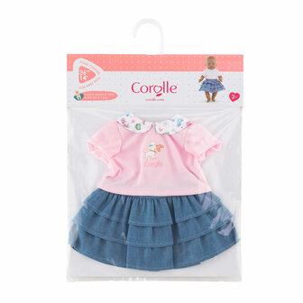 Corolle Rok met Ruches en T-Shirt voor Babypop, 36cm.