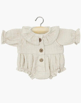 Minikane Gordis beige katoenen gaas Romper 34-37cm