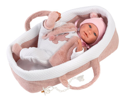 Llorens pop Mimi met roze reiswieg - 40 cm uitlopend