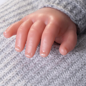 Pop Antonio Juan Reborn Pipoo met grijze deken 42cm