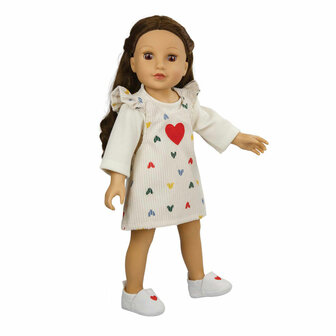 Poppenpantoffel met Hart, 30-34 cm