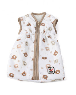 Poppenslaapzak (beige beertjes)