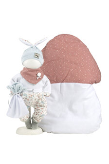 Kledingset Llorens 42cm wit-roze pakje