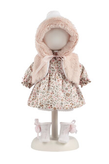 Kledingset Llorens 35cm roze coupichon jasje met bond