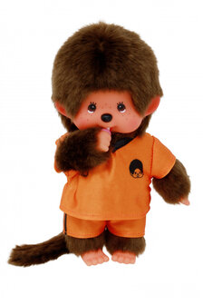 Monchhichi knuffel voetbal oranje Holland shirt 20cm jongen