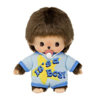 Monchhichi Bebichhichi knuffel jongen blauwe romper 16 cm