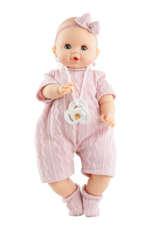 Babypop Sonia 36 cm met geluid en speen - roze pakje