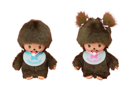 Monchhichi Bebichhichi baby jongen met speen en slabbetje 16 cm