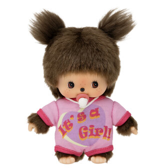 Monchhichi Bebichhichi babyknuffel meisje roze romper 16 cm