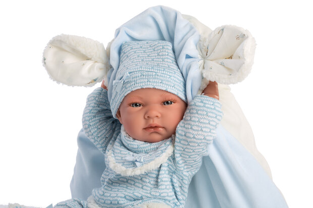 Llorens Blanke Pop Gekleed Nico Blauw 40Cm