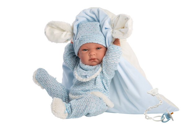 Llorens Blanke Pop Gekleed Nico Blauw 40Cm