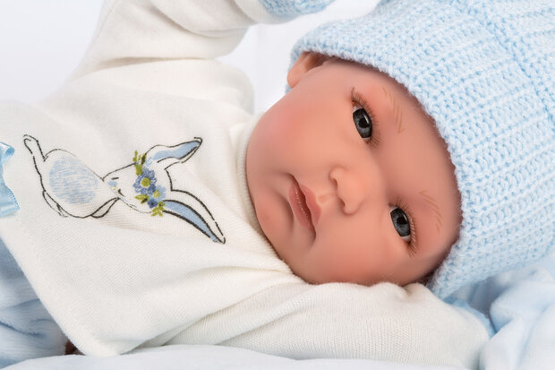 Llorens Blanke Pop jongen Bimbo met kussen - 35 cm