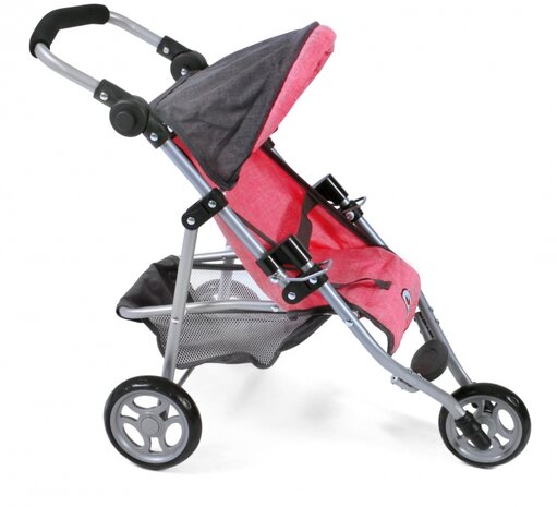 Bayer Chic Poppenbuggy Jogging Lola (Donkerroze/Grijs)