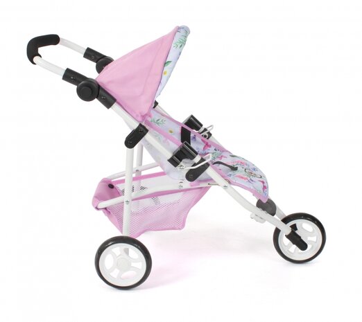 Bayer Chic Poppenbuggy jogging Lola (bloemen wit/roze)