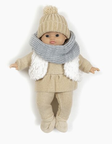 Lina gebreide set voor Minikane Gordis 34 & 37 cm en baby 28 cm poppen
