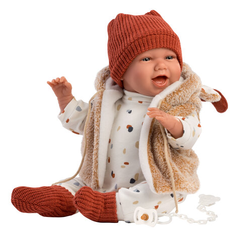 Llorens pop lachende Mimi met rendierjas - 42cm