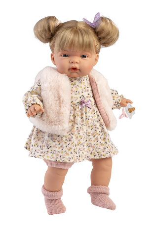 Llorens Pop Joelle Llorona Met bont vest 38cm Uitlopend
