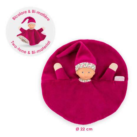 Corolle Tidoudou - Roze Grenadine Knuffeldoek, 17cm