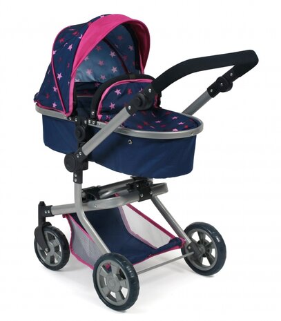 Bayer Chic Poppenwagen Mika Combi (Blauw/Roze/Ster)
