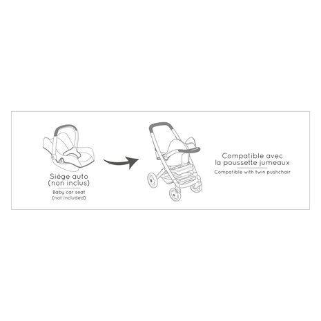 Smoby Maxi-Cosi Poppenwagen Sage voor 2 Poppen