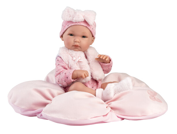 Llorens Pop Bimba Met bloemenkussen 35cm Uitlopend