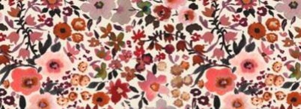 Poppendraagmand retro flowers