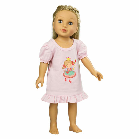 Poppen Nachtjapon Prinses Emily, 28-35 cm