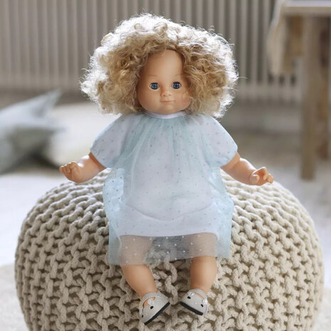 Zilvergrijs muisjes poppenschoenen voor poppen 36-40 cm
