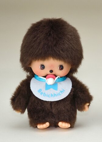 Monchhichi Bebichhichi baby jongen met speen en slabbetje 16 cm