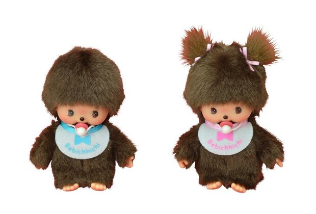 Monchhichi Bebichhichi baby jongen met speen en slabbetje 16 cm