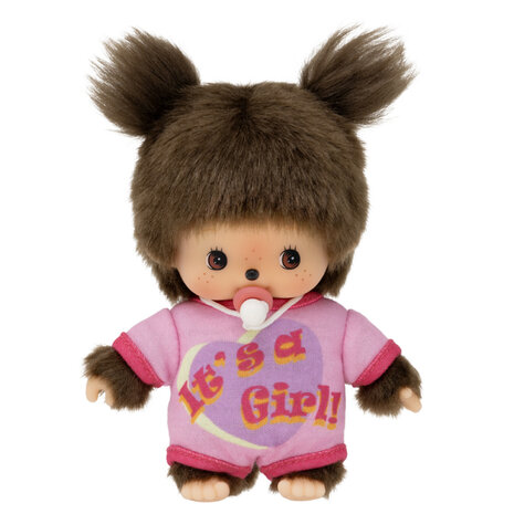 Monchhichi Bebichhichi babyknuffel meisje roze romper 16 cm