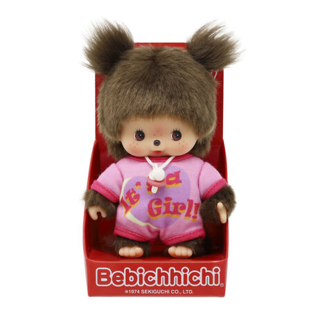 Monchhichi Bebichhichi babyknuffel meisje roze romper 16 cm