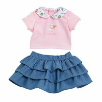 Corolle Rok met Ruches en T-Shirt voor Babypop, 36cm.
