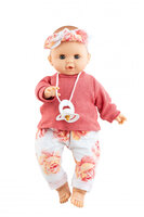 Paola Reina Pop Sonia (roze/bloem) met mech. (36 cm)