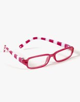 Poppenbril gestreept roze-wit voor poppen 28-34 cm (Minikane)