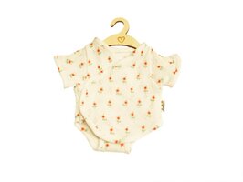 Poppenromper ajour wit met bloemen voor Gordi poppen 34 cm